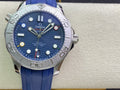 SEAMASTER DIVER 300 STAINLESS STEEL BLUE DIAL RUBBER STRAP