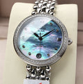 DEVILLE PRESTIGE 32MM STEEL DIAMOND BEZEL BLUE MOP DIAL