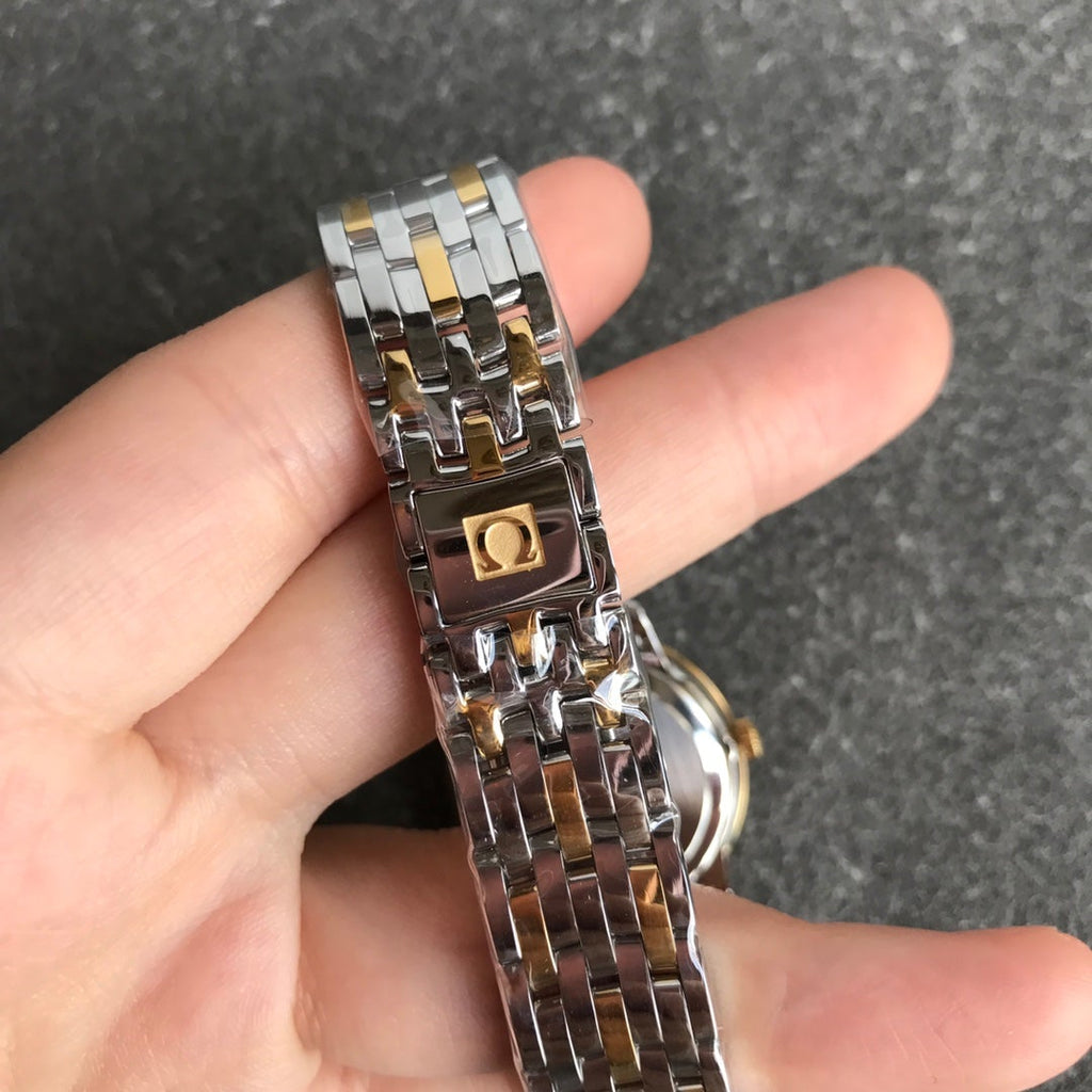DEVILLE PRESTIGE 27MM QUARTZ GOLD STEEL YELLOW GOLD DIAL