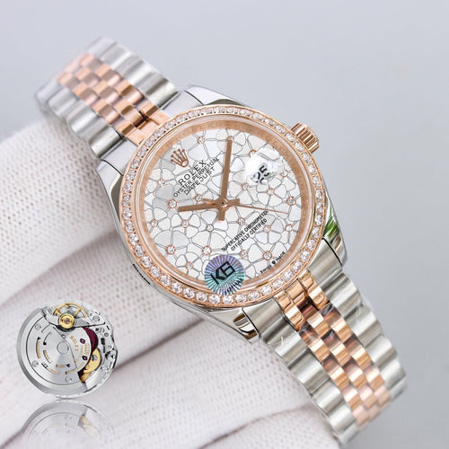 DATEJUST 31 TWO-TONE PINK GOLD STEEL GREY DIAL